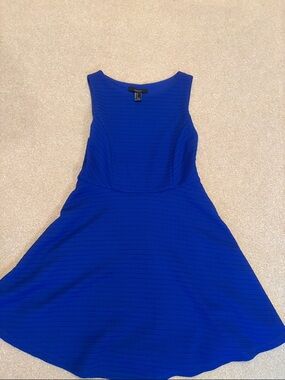 Forever 21 Royal Blue Sleeveless Fit & Flare Mini Dress